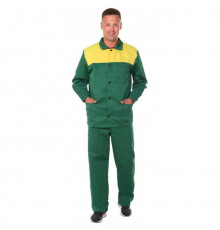Костюм Стандарт (тк.Смесовая,210) брюки ЭТ, зеленый/желтый